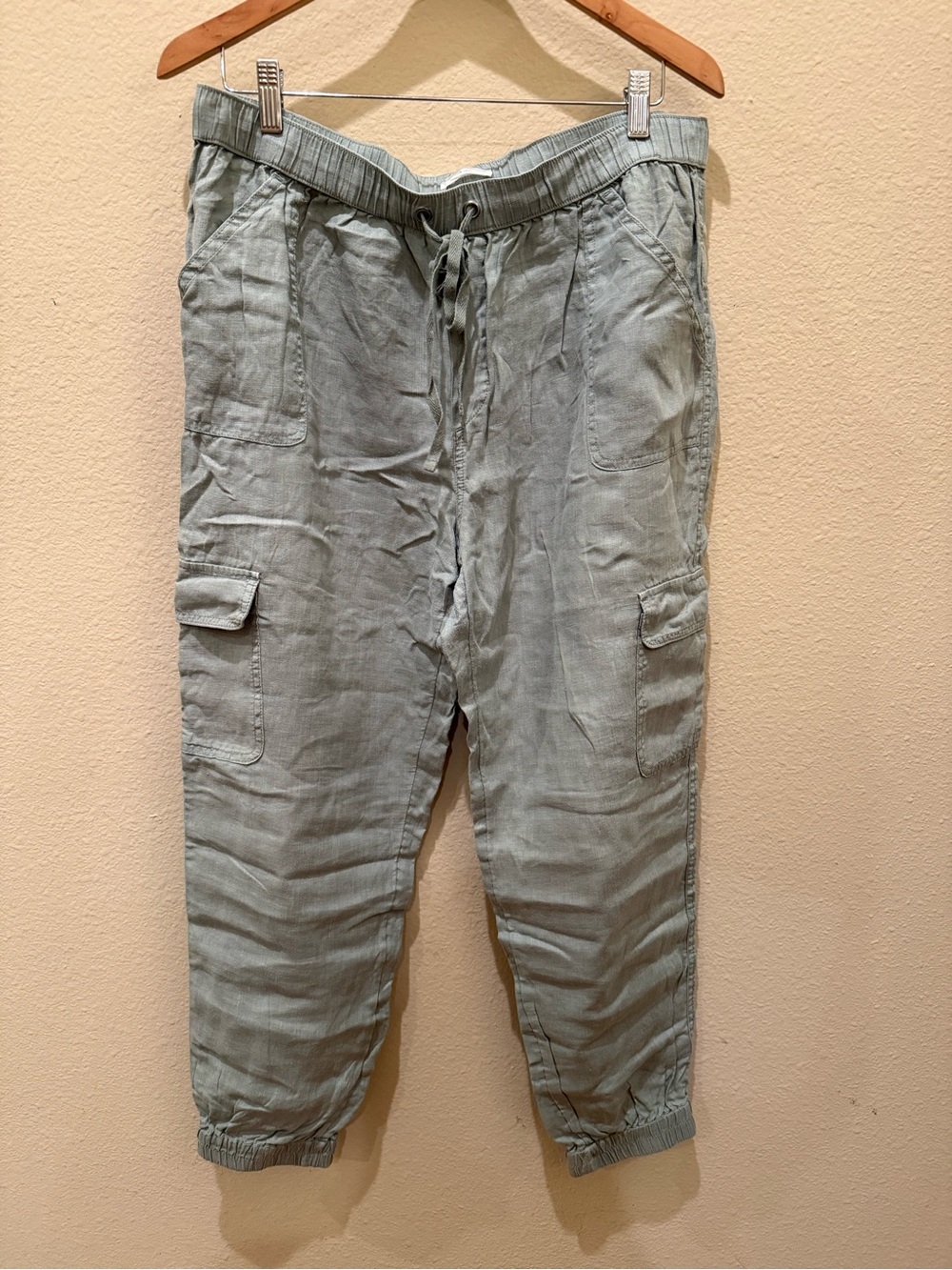 Nicole Miller Light Sage Cargo Jogger Pants